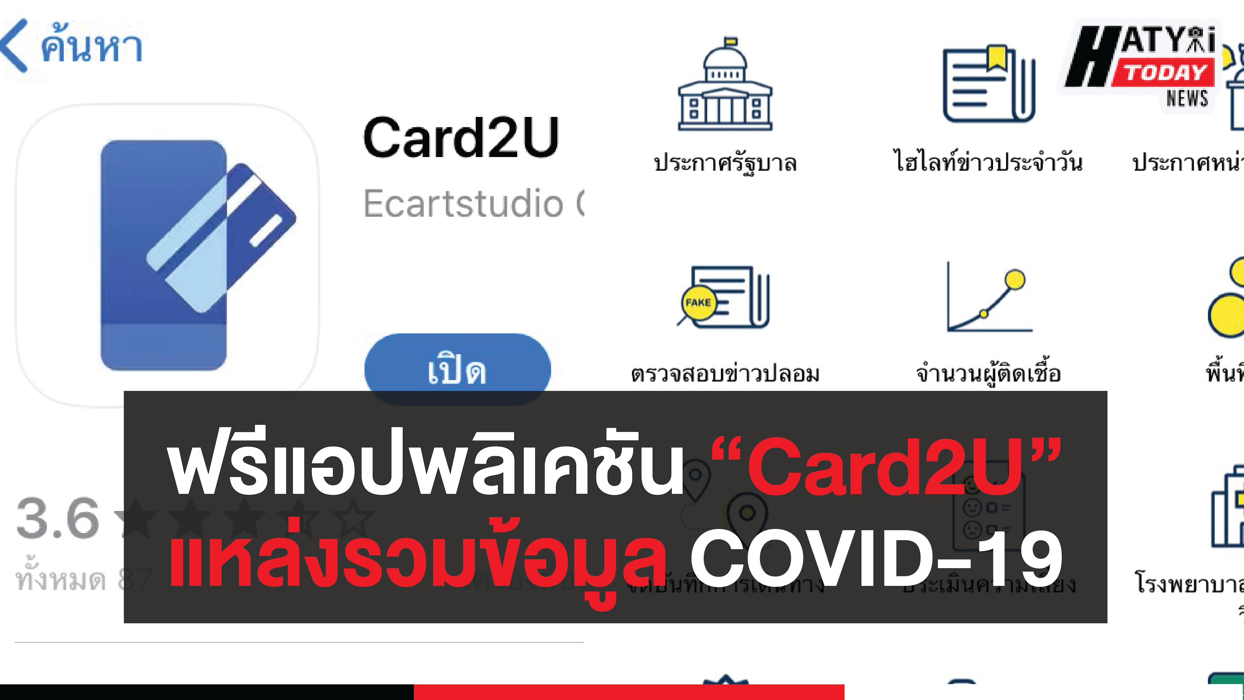 แอปพลิเคชัน “Card2U” แหล่งรวมข้อมูล COVID-19 ถึงประชาชน