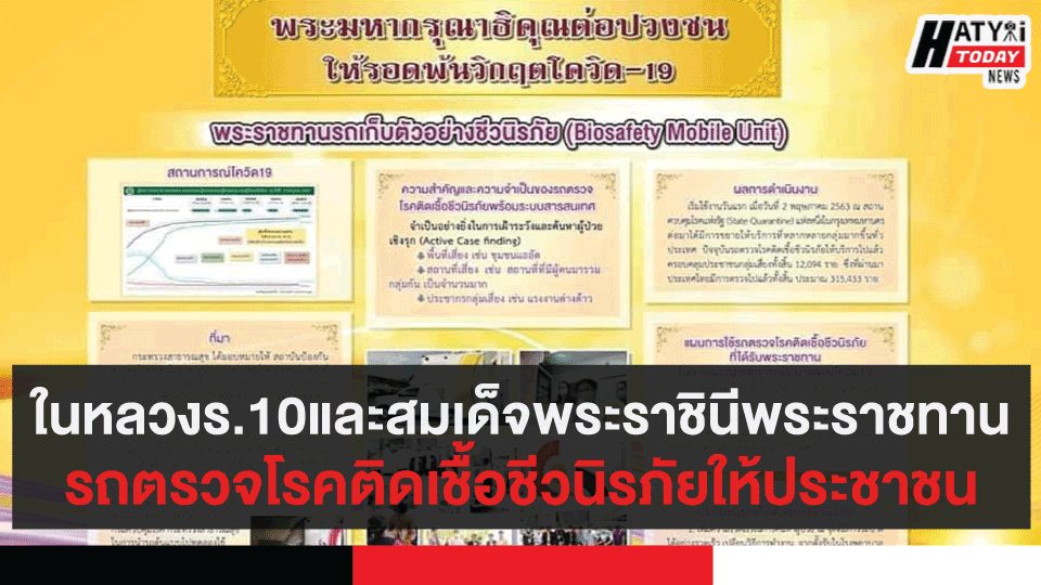 ในหลวงร.10และสมเด็จพระราชินีพระราชทานรถตรวจโรคติดเชื้อชีวนิรภัย จำนวน 13 คันให้แก่ประชาชนในพื้นที่ต่างๆ