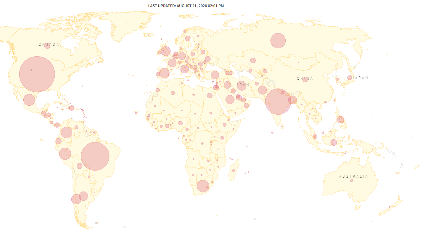 แผนภาพการระบาดทั่วโลกโดย reuters index