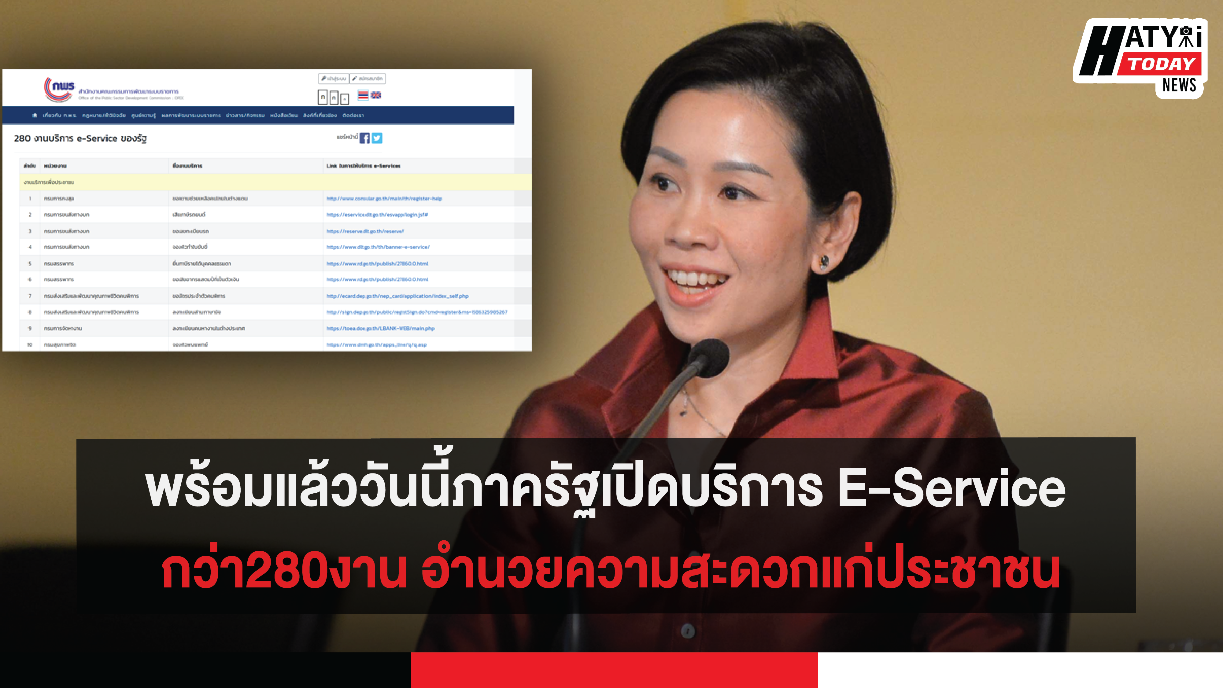 พร้อมแล้ววันนี้ภาครัฐเปิดบริการ E-Service กว่า280งาน อำนวยความสะดวกแก่ประชาชน