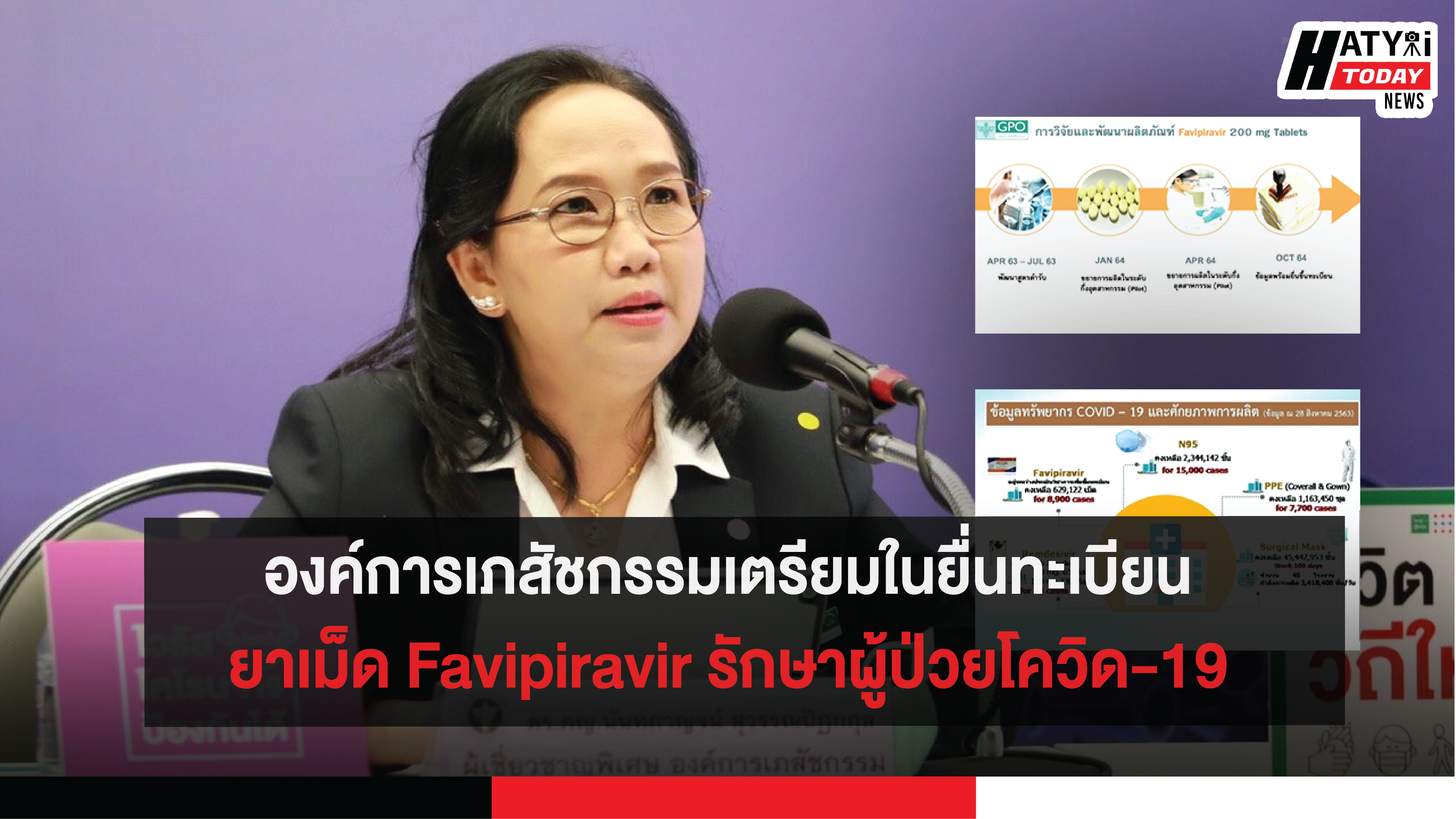 องค์การเภสัชกรรมเตรียมในยื่นทะเบียนยาเม็ด Favipiravir รักษาผู้ป่วยโควิด-19