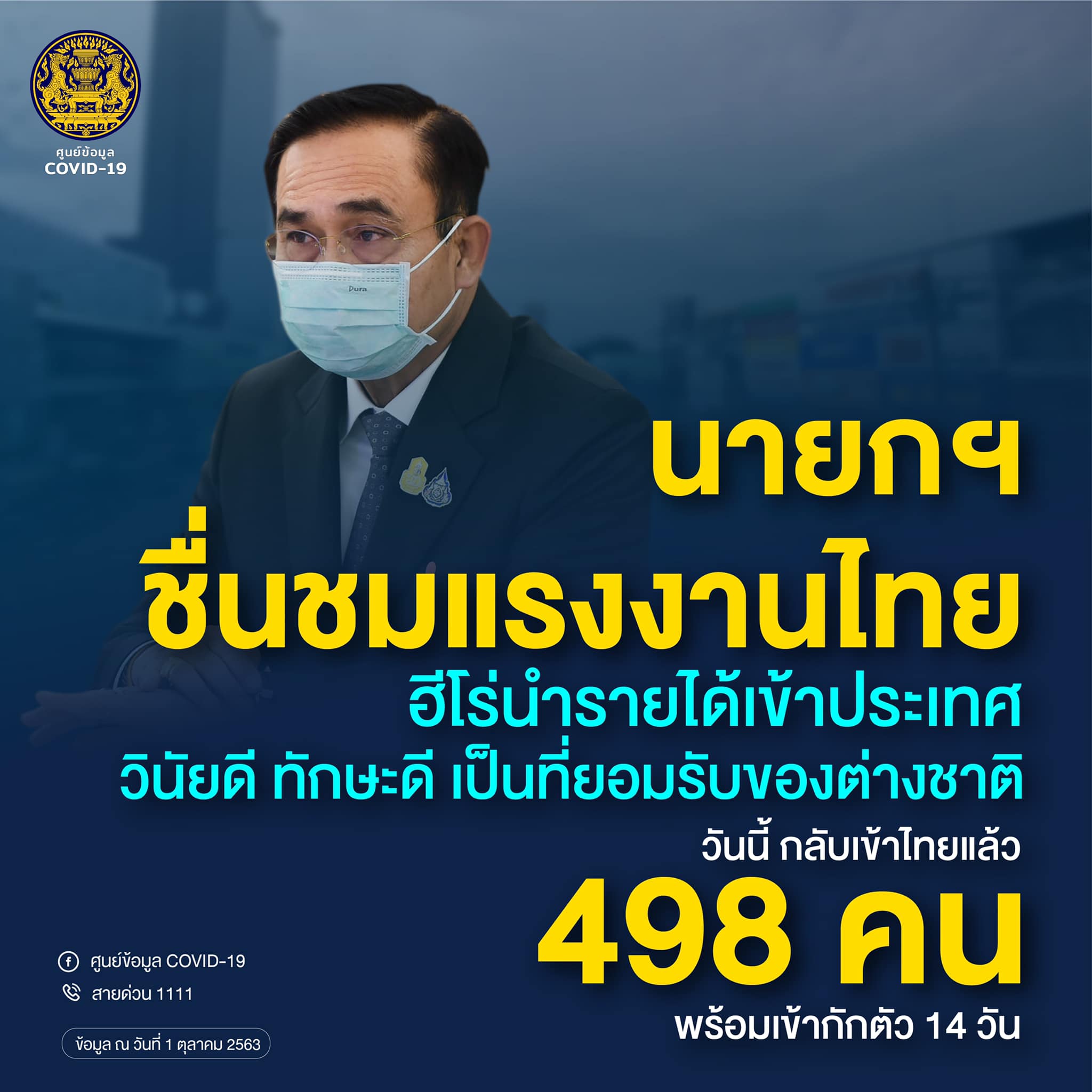 นายกชื่นชมแรงงานไทย ฮีโร่นำรายได้เข้าประเทศ วินัยดี ทักษะดี เป็นที่ยอมรับของต่างชาติ