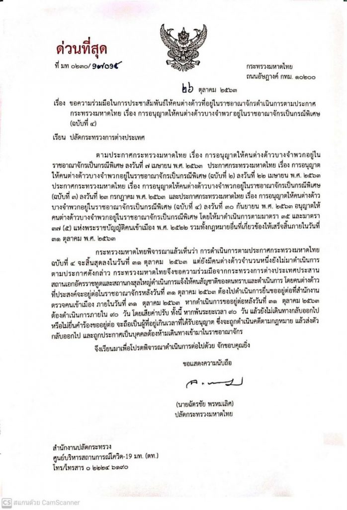 ประกาสเตือนแรงงานต่างด้าว ต้องมายื่นขออยู่ต่อ ภายในวันที่ 31 ตุลาคม 2563