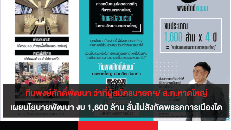 ทีมพงษ์ศักดิ์พัฒนา ว่าที่ผู้สมัครนายกฯ/ ส.ท.หาดใหญ่ ลงพื้นที่เผยนโยบายพัฒนาหาดใหญ่ไม่พึ่งงบ 1,600 ล้าน ลั่นไม่สังกัดพรรคการเมืองใดดเชื้อ COVID-19 ในประเทศ ? ผู้ป่วยรายใหม่ 142 ราย ? ผู้ป่วยยืนยันสะสม 12,795 ราย ? หายป่วยแล้ว 9,842 ราย ? เสียชีวิตสะสม 71 ราย อ่านข่าวได้ที่ : https://www.hatyaitoday.com/covid19-21-01-64/ #Hatyaitodaynews #ข่าวด่วน #ข่าวประเทศไทย #ข่าวภาคใต้ #ข่าววันนี้ #ข่าวสงขลา #ข่าวหาดใหญ่ #ข่าวเด่น #สรุปข่าวเด่น #ศูนย์บริหารสถานการณ์โควิด19 #ศูนย์ข้อมูลCOVID19 #หยุดโควิดแต่ไม่หยุดเศรษฐกิจไทย #NewNormalชีวิตวิถีใหม่ #สมดุลชีวิตวิถีใหม่ #รวมไทยสร้างชาติ