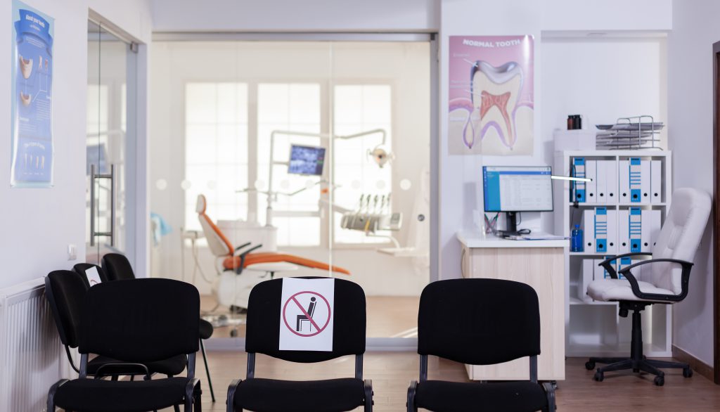 Waiting Room In New Normal Clinic With Nobody In It