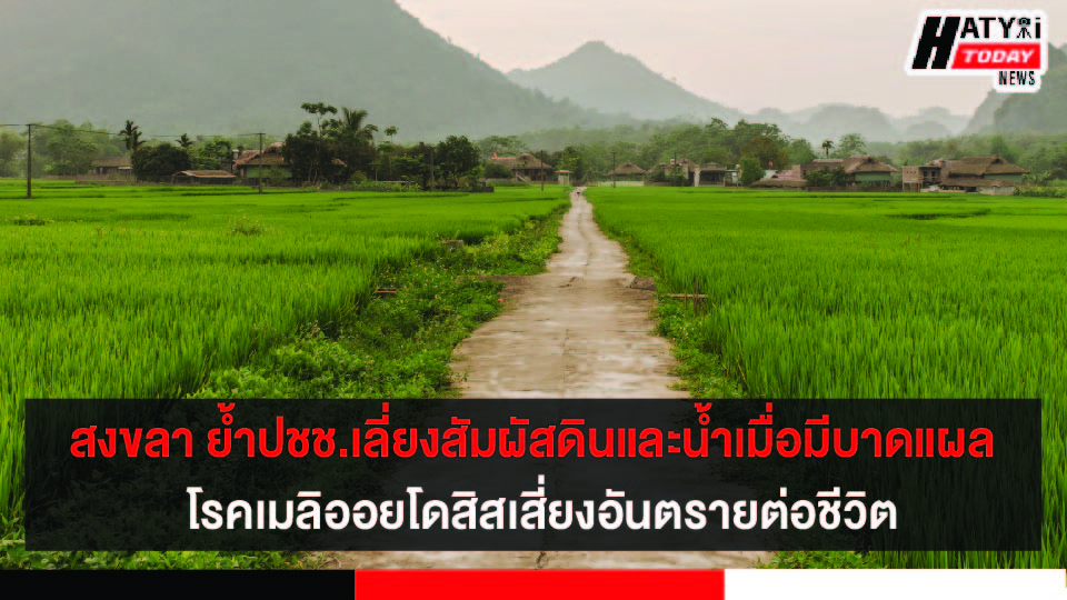 สคร.12 สงขลาเน้นย้ำ ปชช.เลี่ยงสัมผัสดินและน้ำเมื่อมีบาดแผล  โรคเมลิออยโดสิสเสี่ยงอันตรายต่อชีวิต