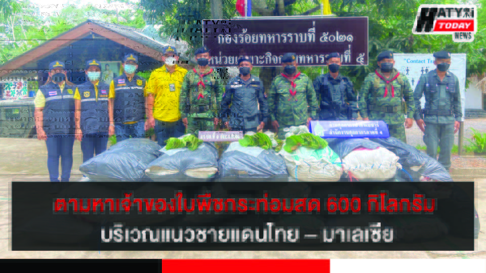 สงขลา ตามหาเจ้าของใบพืชกระท่อมสด 600 กิโลกรัม  บริเวณแนวชายแดนไทย – มาเลเซีย