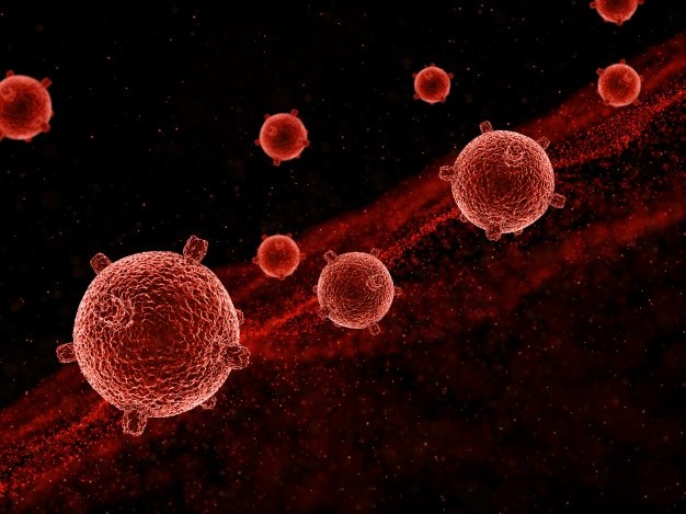 ด่วน!! ไทยพบโควิดสายพันธุ์โอมิครอนแล้ว 63 ราย รอยืนยันอีก 20 ราย 2 3d Abstract Medical Background With Virus Cells Floating Particles 1048 12449