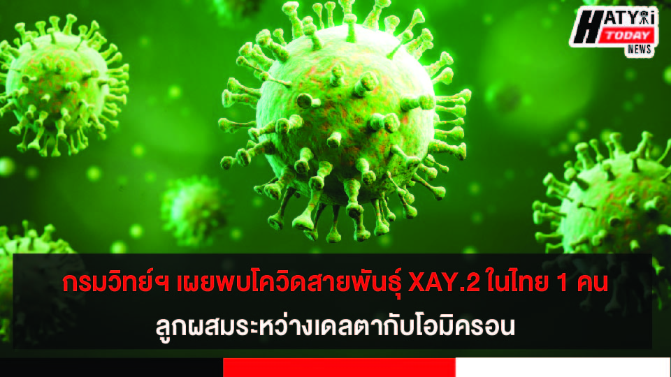 กรมวิทย์ฯ เผยพบโควิดสายพันธุ์ XAY.2 ในไทย 1 คน ลูกผสมระหว่างเดลตา AY.45 กับโอมิครอน BA.4/5