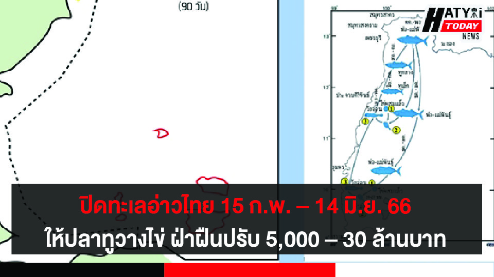 ปิดทะเลอ่าวไทย 15 ก.พ. – 14 มิ.ย. 66 ให้ปลาทูวางไข่ ฝ่าฝืนปรับ 5,000 – 30 ล้านบาท